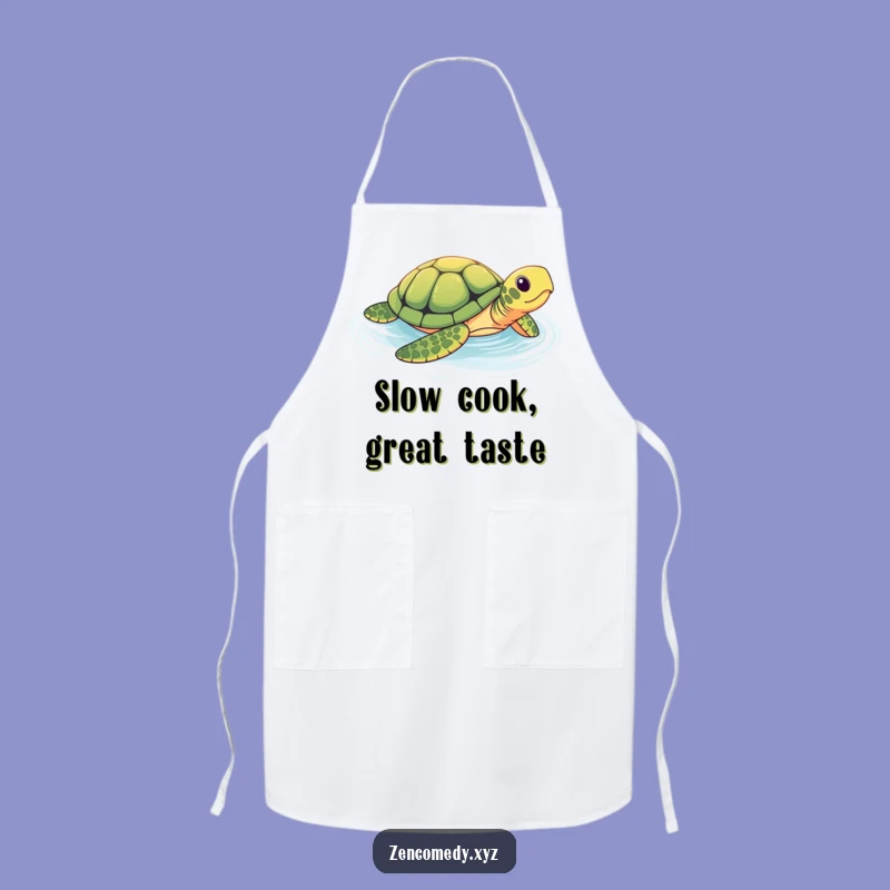 Funny Brave Turtle Pool Apron: Cook with Calmness & Slow-Motion Humor