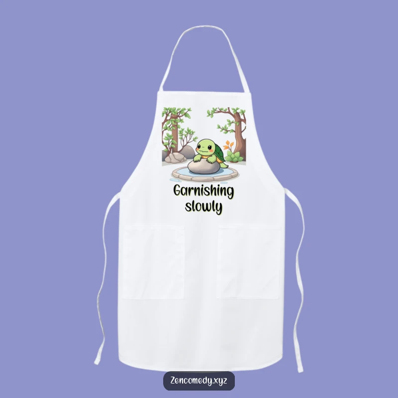 Funny Zen Turtle Apron: Cook with Calm, Perfect Kitchen Gift