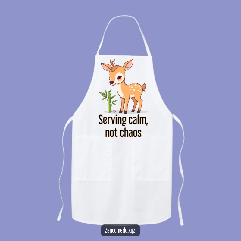 Funny Sweet Deer Bamboo Apron: Cook with Calmness & Culinary Humor