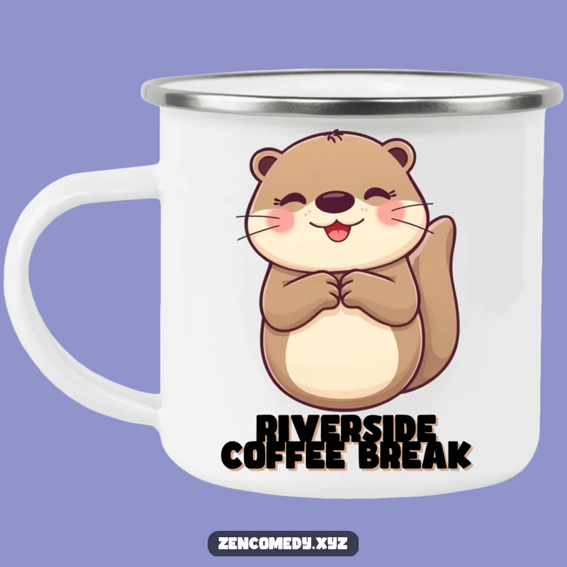 Funny Otter Camping Mug: Cheerful Floating Fun, Perfect Outdoor Gift