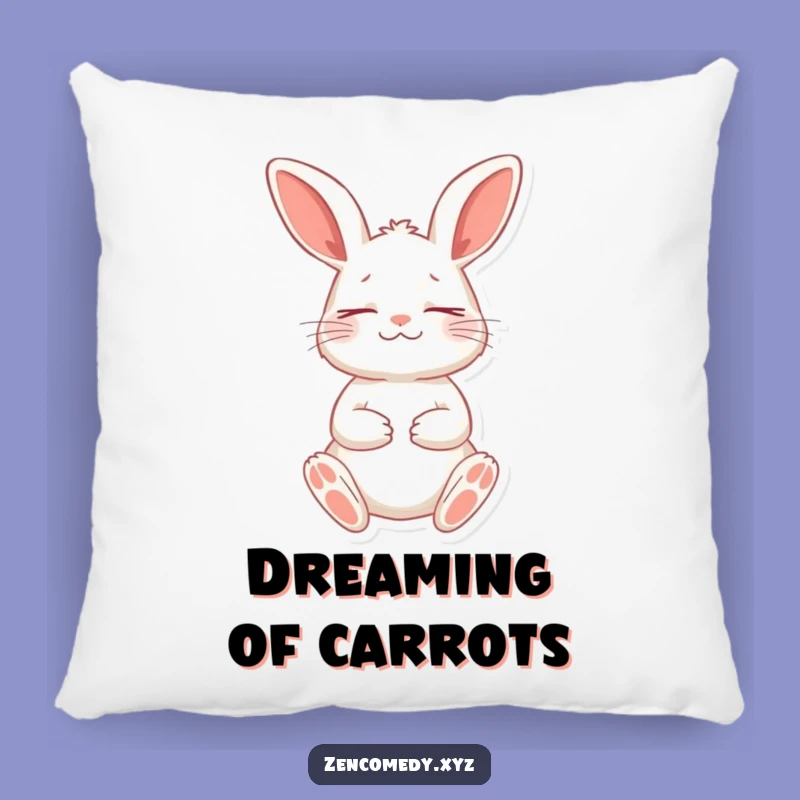 Funny Rabbit Meditation Pillow: Soft Peaceful Rabbit Cushion, Cozy Funny Gift Accent