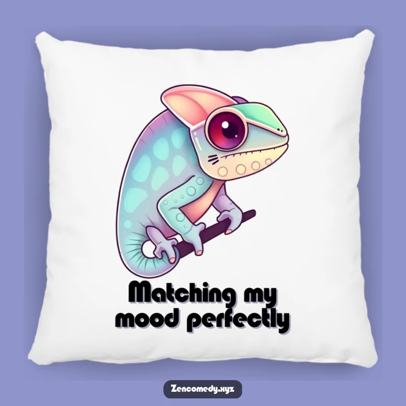 Funny Chameleon Pastel Pillow: Relax with Colorful, Humorous Comfort