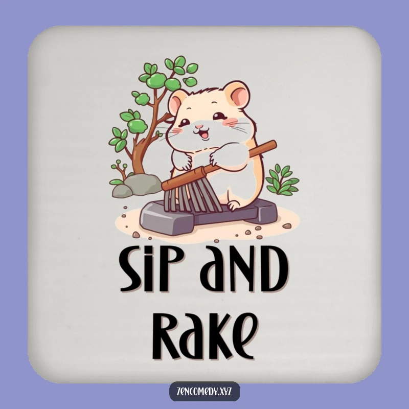 Funny Hamster Coaster Set: Zen Protection, Chic Funny Gift