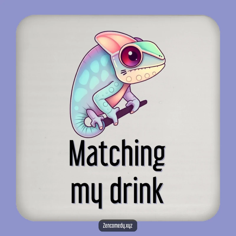 Funny Chameleon Pastel Coasters: Protect Surfaces with Vibrant, Humorous Art