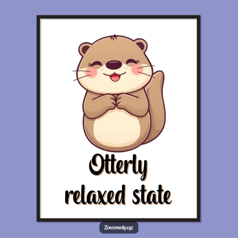 Funny Otter Poster: Cheerful Floating Art, Perfect Wall Decor Gift