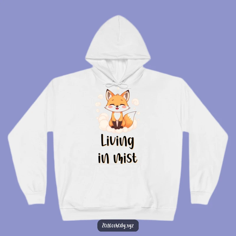 Funny Fox Hoodie: Cozy Misty Clouds Design, Ultimate Funny Gift