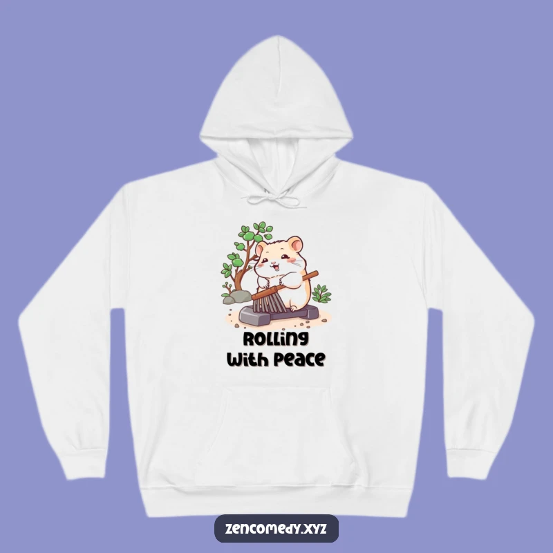 Funny Hamster Hoodie: Cozy Zen Rake Design, Ultimate Funny Gift