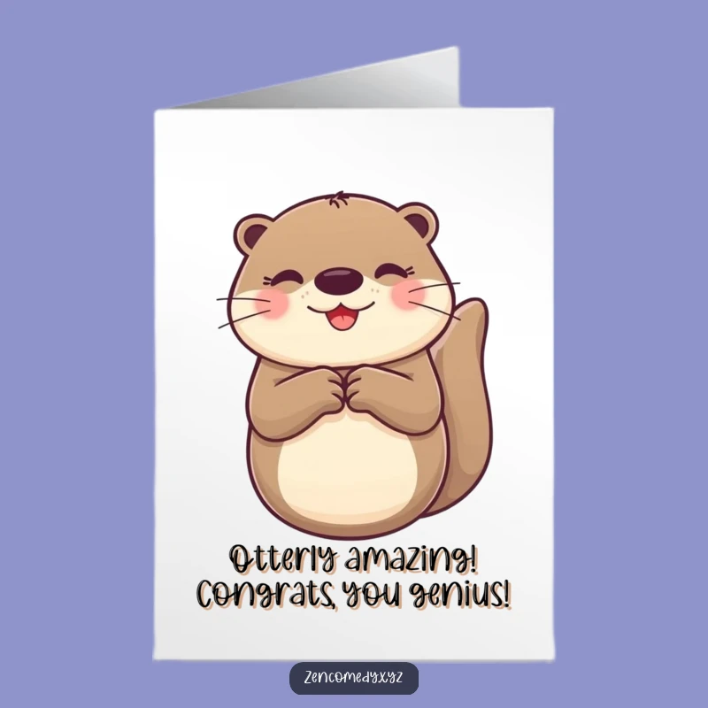 Free Printable Congrats Card: Otter Float Celebration Gift