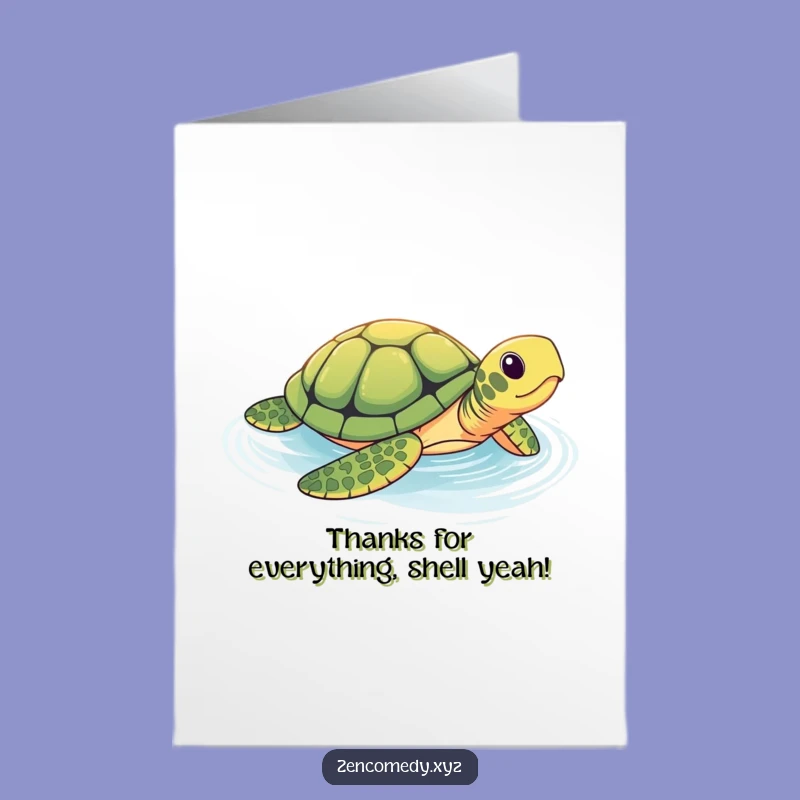 Free Printable Thank You Card: Brave Turtle - Downloadable Humorous Slow Gift