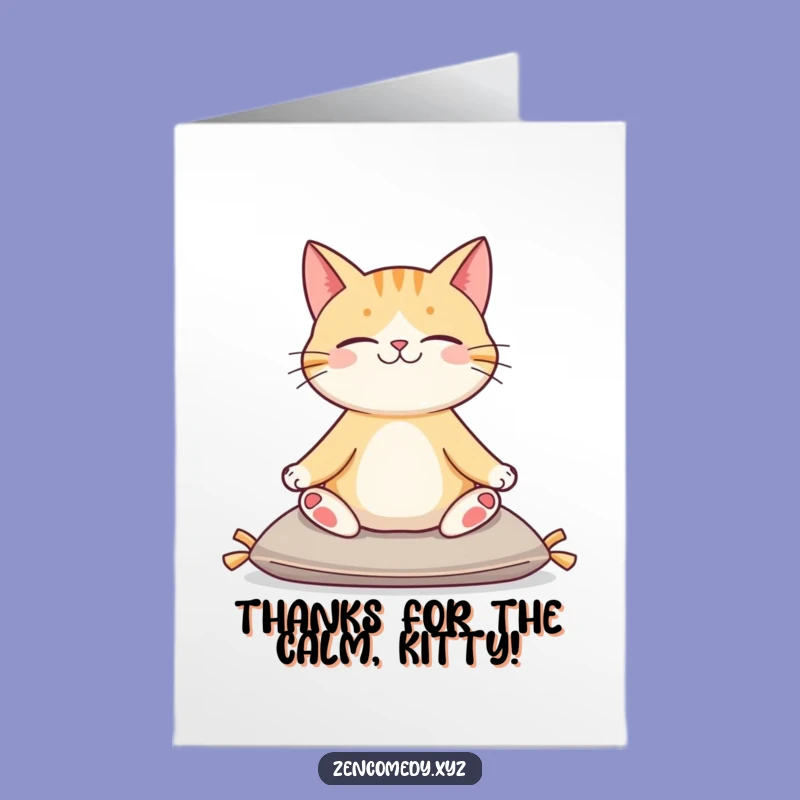 Free Printable Thank You Card: Zen Cat Yoga Pose - Downloadable Gift