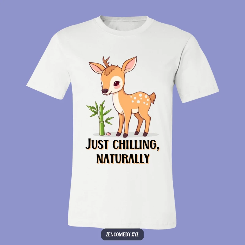 Funny Sweet Deer Bamboo T-Shirt: Wear Your Calmness with Humorous Style