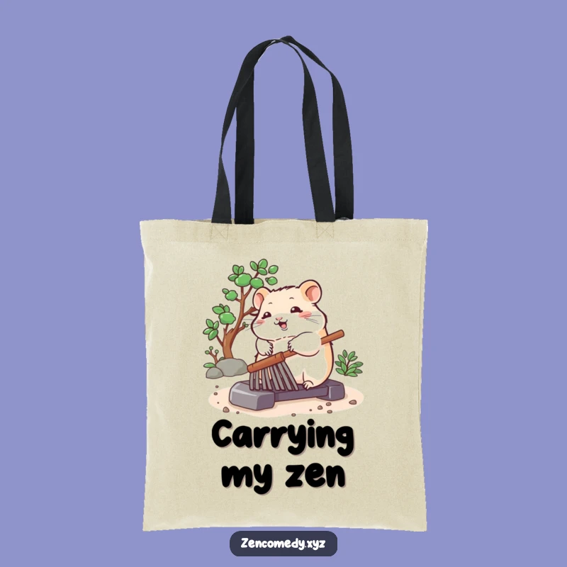 Funny Hamster Tote Bag: Zen Garden Carryall, Practical Funny Gift