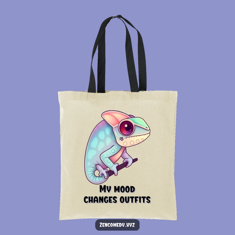 Funny Chameleon Pastel Tote Bag: Carry Your Style with Humorous Vibrancy